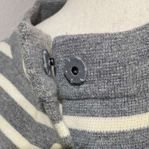 Women’s J. Crew Striped Gray and Cream Coat - Picture 7 of 7